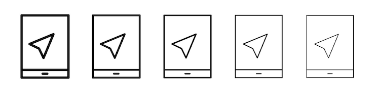 Vector ícono de navegación de la ubicación signo del logotipo vectorial