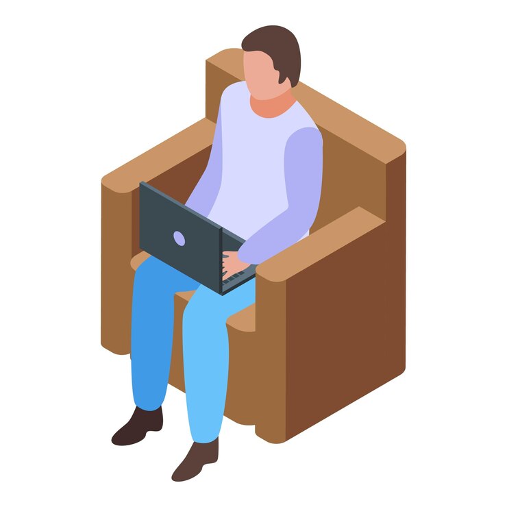 Vector icono de navegación web de sillón de fin de semana isométrico de icono de vector de navegación web de sillón de fin de semana para diseño web aislado sobre fondo blanco