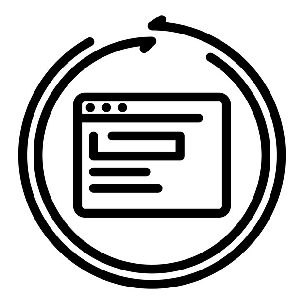 Icono de navegador de carga Contorno de icono de vector de navegador de carga para diseño web aislado sobre fondo blanco
