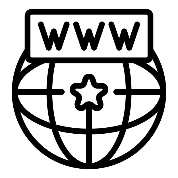 Icono de navegador estrella Icono de vector de navegador estrella de contorno para diseño web aislado sobre fondo blanco