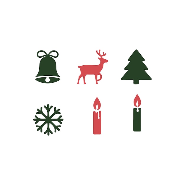 El icono de Navidad establece la ilustración vectorial
