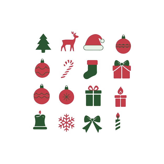 El icono de Navidad establece la ilustración vectorial