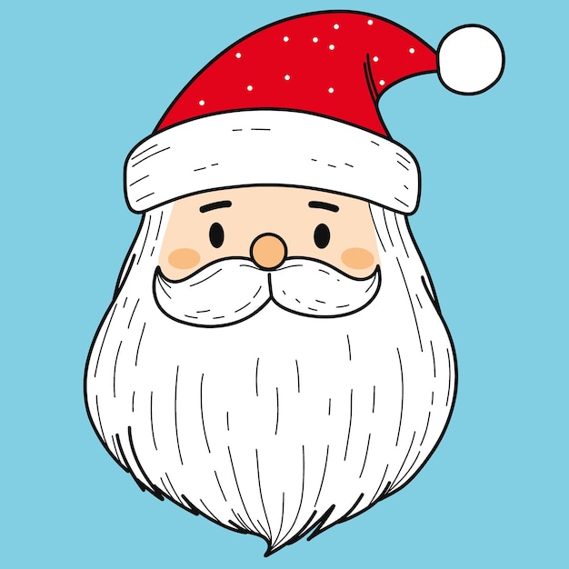 El icono de Navidad, el rostro de Papá Noel, el viejo personaje de invierno, la ilustración de dibujos animados.