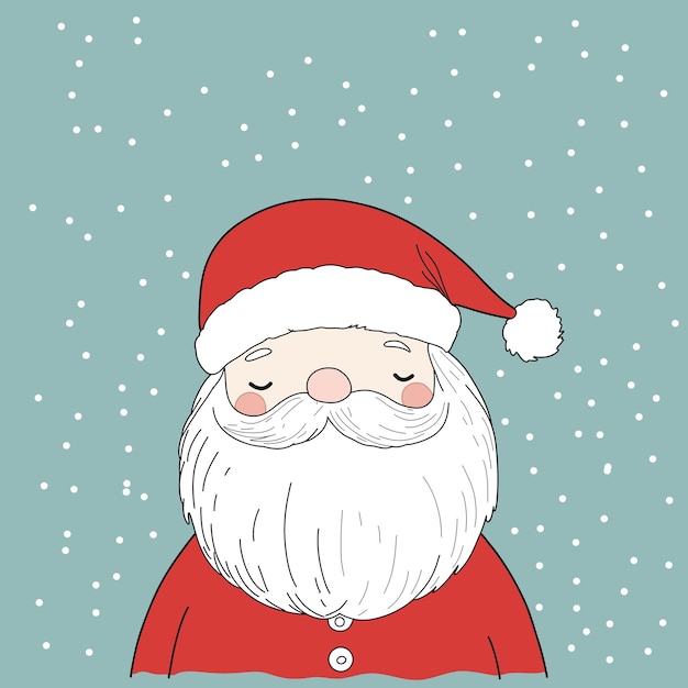 El icono de Navidad, el rostro de Papá Noel, el viejo personaje de invierno, la ilustración de dibujos animados.