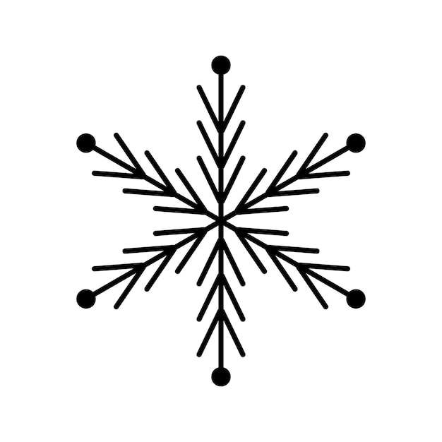 Icono de Navidad simple copo de nieve Logotipo de nieve abstracto Frost clima frío Precipitación de invierno Plano