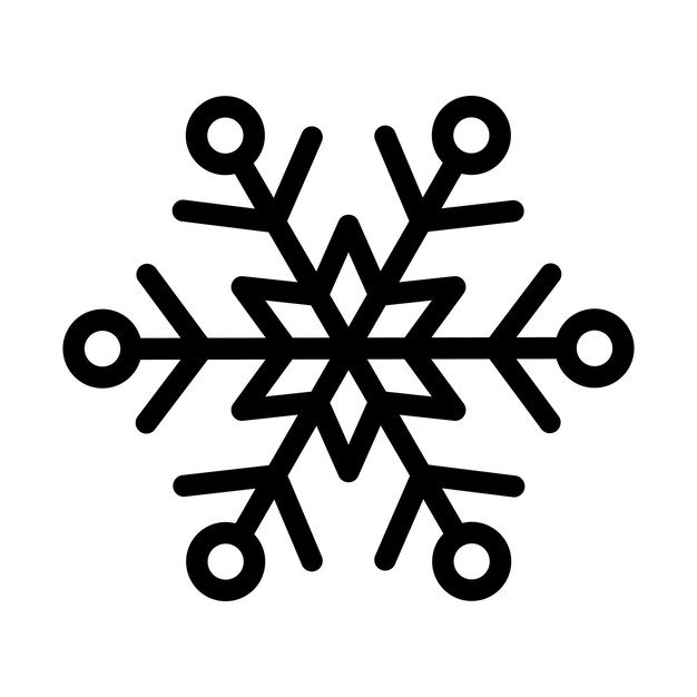 Icono de Navidad simple copo de nieve Logotipo de nieve abstracto Frost clima frío Precipitación de invierno Plano