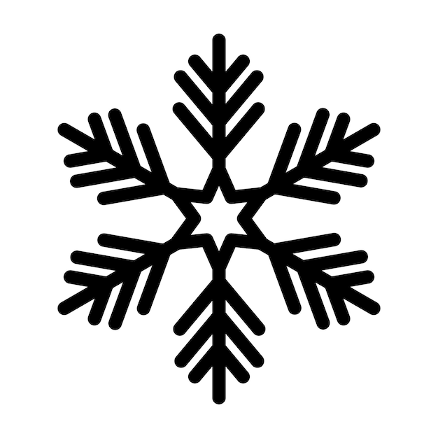 Icono de Navidad simple copo de nieve Logotipo de nieve abstracto Frost clima frío Precipitación de invierno Plano