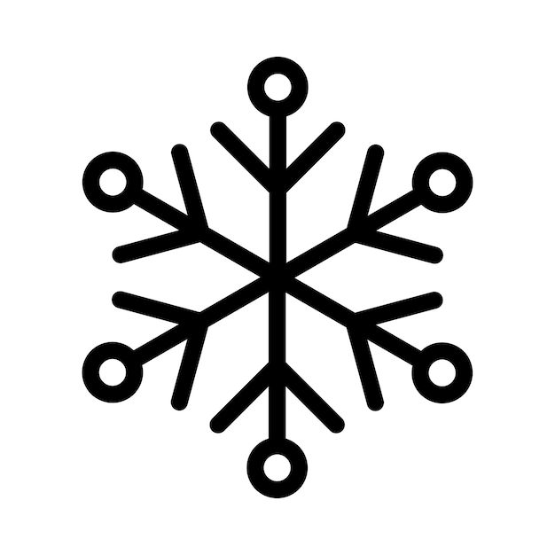 Icono de Navidad simple copo de nieve Logotipo de nieve abstracto Frost clima frío Precipitación de invierno Plano