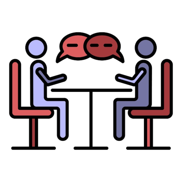 Icono de negociación empresarial Contorno de negociación empresarial icono vectorial color plano aislado