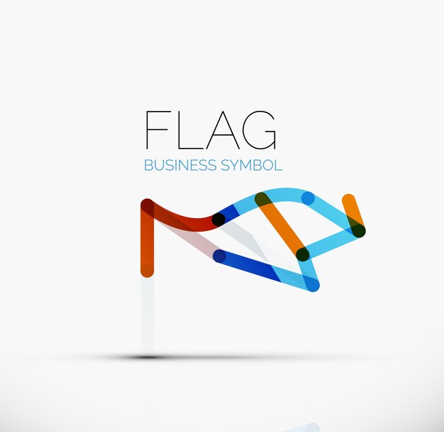 Icono de negocio geométrico lineal abstracto de bandera de logotipo
