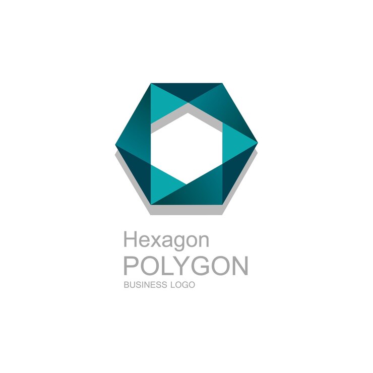 Vector icono de negocio hexágono plano poligonal hexágono concepto de diseño geométrico