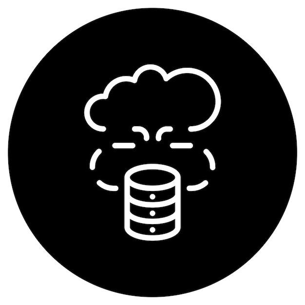 Ícono de negocio vectorial moderno y plano de alta calidad de almacenamiento en la nube en un fondo aislado