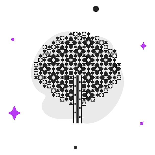 Ícono de negocio vectorial moderno y plano de alta calidad de árbol decorativo en fondo aislado