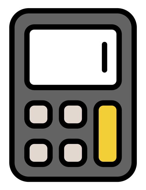 Icono de negocio vectorial moderno y plano de alta calidad de la calculadora en un fondo aislado