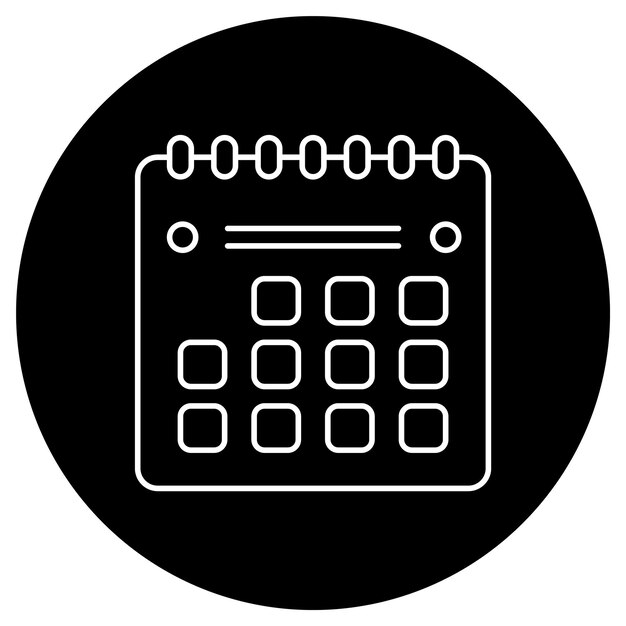 Icono de negocio vectorial moderno y plano de alta calidad del calendario en un fondo aislado