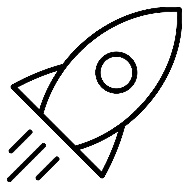 Icono de negocio vectorial moderno y plano de alta calidad de cohete en un fondo aislado