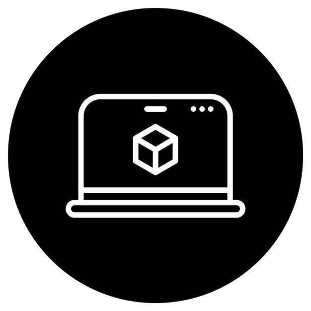 Icono de negocio vectorial moderno y plano de alta calidad de la computadora portátil eon fondo aislado