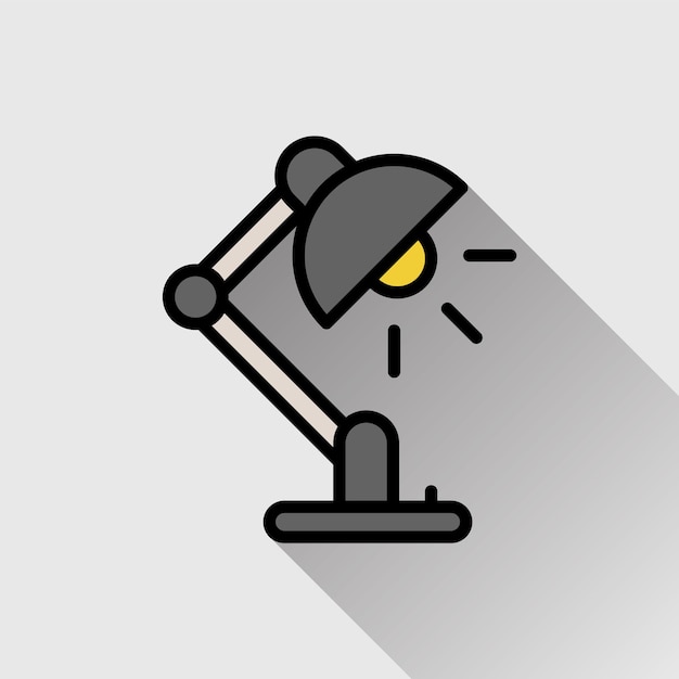 Icono de negocio vectorial moderno y plano de alta calidad de lámpara de oficina en un fondo aislado