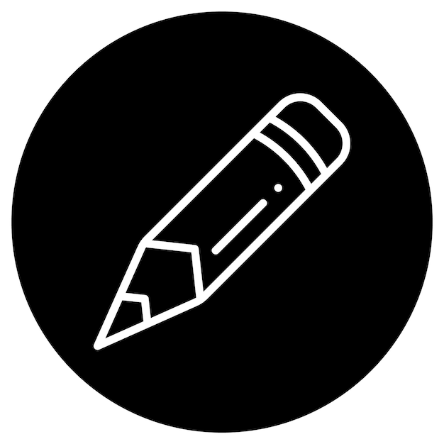 Ícono de negocio vectorial moderno y plano de alta calidad de lápiz en fondo aislado
