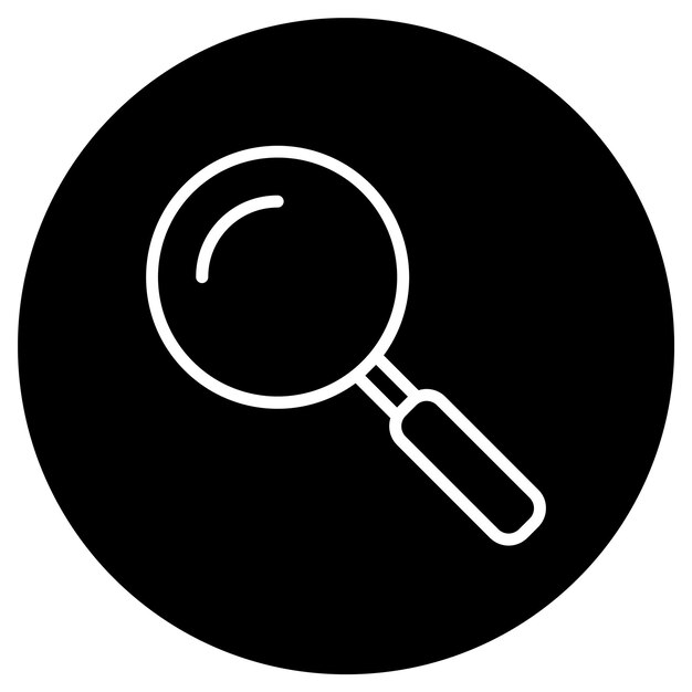 Ícono de negocio vectorial moderno y plano de alta calidad de lupa en fondo aislado