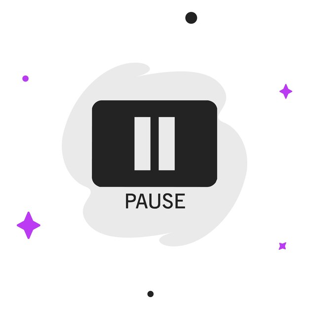 Icono de negocio vectorial moderno y plano de alta calidad de pausa en un fondo aislado