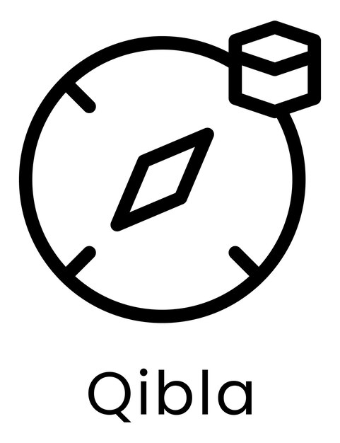 Vector icono de negocio vectorial moderno y plano de alta calidad de qibla en un fondo aislado