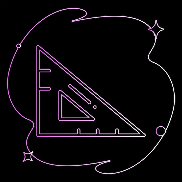 Icono de negocio vectorial moderno y plano de alta calidad de regla triangular en fondo aislado