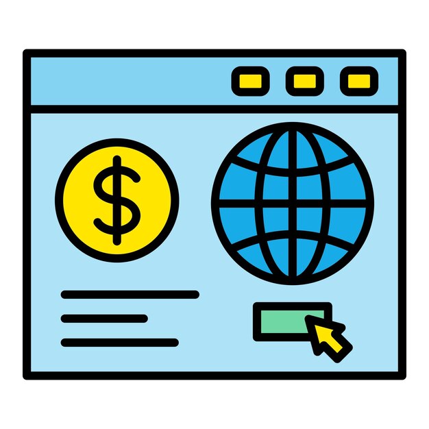 Icono de negocios en línea