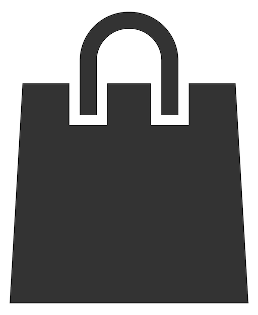 Icono negro de la bolsa de la compra Símbolo del paquete de la tienda