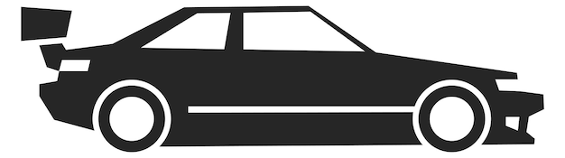 Icono negro de coche de carreras Automóvil deportivo moderno