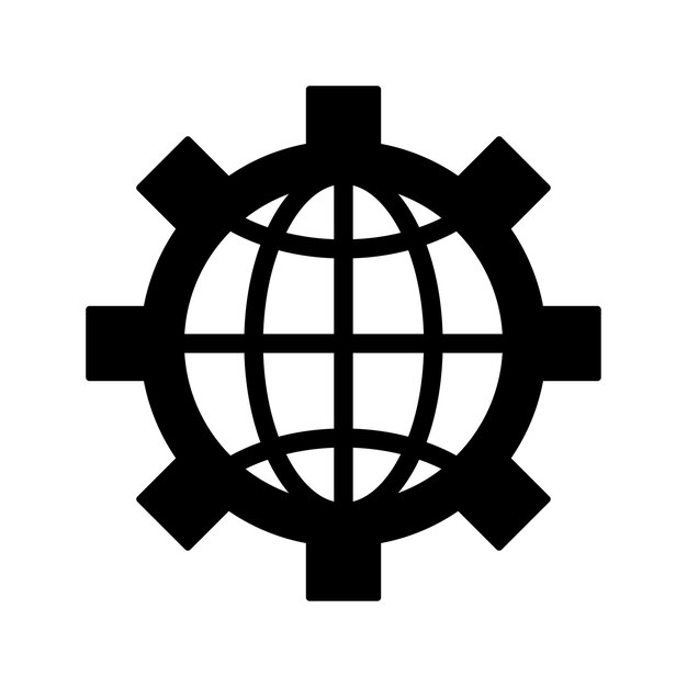 El icono negro de la configuración global de Internet