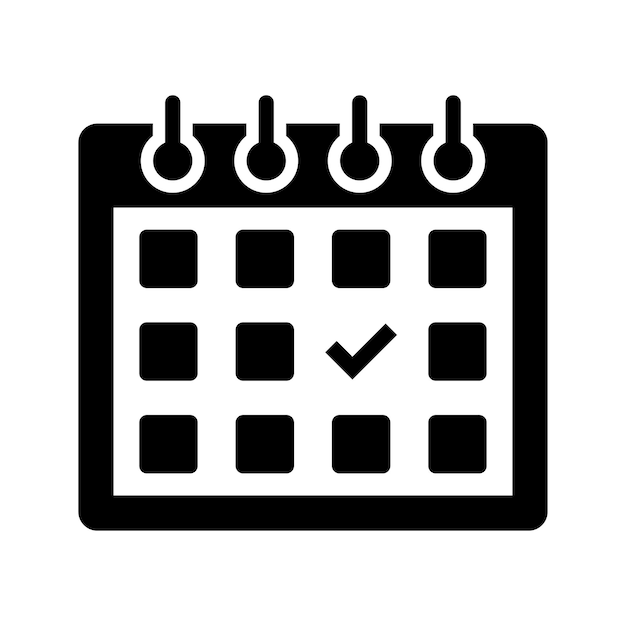 Icono negro de la fecha programada de la cita