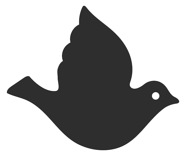 Vector icono negro de la paloma de la boda símbolo del pájaro de la paz