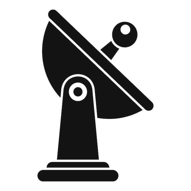 Icono negro simple de una antena parabólica que recibe datos