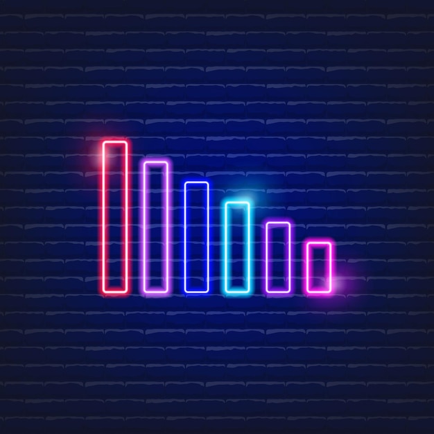 Icono de neón gráfico Signo gráfico de ilustración vectorial brillante para el concepto de negocio del sitio web