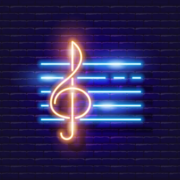 Icono de neón de polla de música Signo brillante de música Concepto de música Ilustración vectorial para estudio de grabación de sonido diseño carteles publicitarios estudio vocal