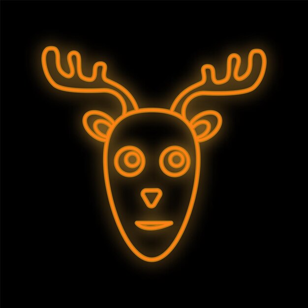 Icono de neón de reno brillante Navidad Santa ciervo icono de vacaciones de invierno signo