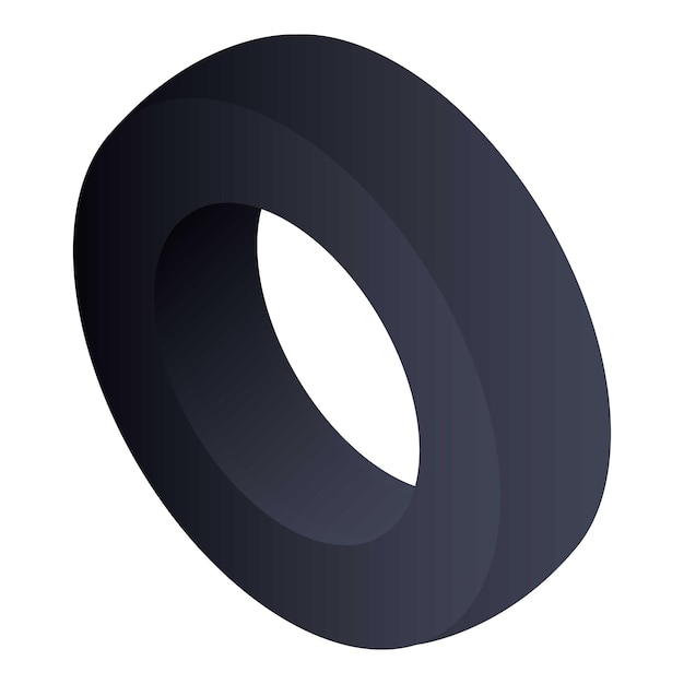 Icono de neumático de coche Isométrico del icono de vector de neumático de coche para diseño web aislado sobre fondo blanco