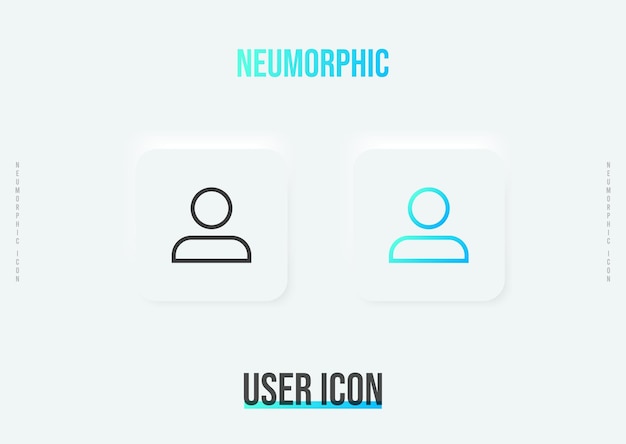 Icono neumórfico de moda de usuario en color sólido y degradado
