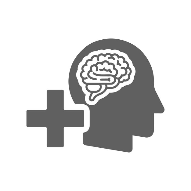 Icono de neurología cerebral Ilustración vectorial gris