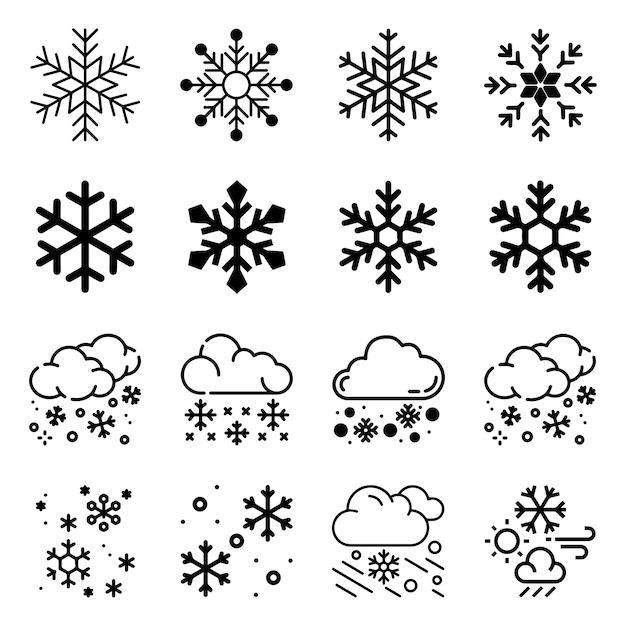El icono de la nieve Pack el icono del copo de nieve Pack