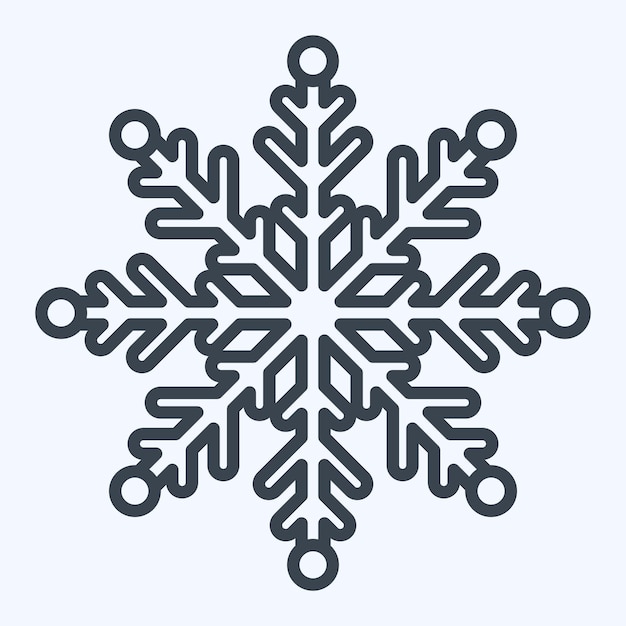 Icono Nieve relacionado con el estilo de línea de símbolo de invierno ilustración simple
