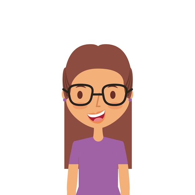 icono de niña de dibujos animados