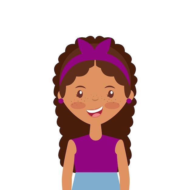 Vector icono de niña de dibujos animados