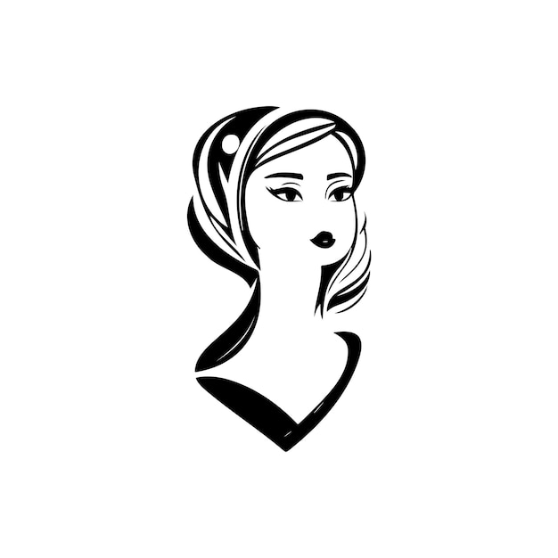 Icono de niñas dibujado a mano color negro elemento vectorial y símbolo del logotipo del día de la mujer