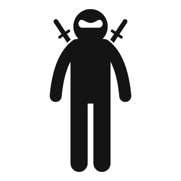 Icono ninja de Japón Ilustración simple del icono de vector ninja de Japón para diseño web aislado sobre fondo blanco