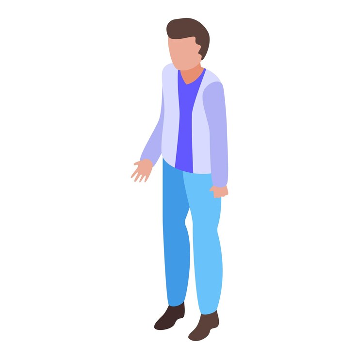 Vector icono de niño adolescente isométrico de icono de vector de niño adolescente para diseño web aislado sobre fondo blanco
