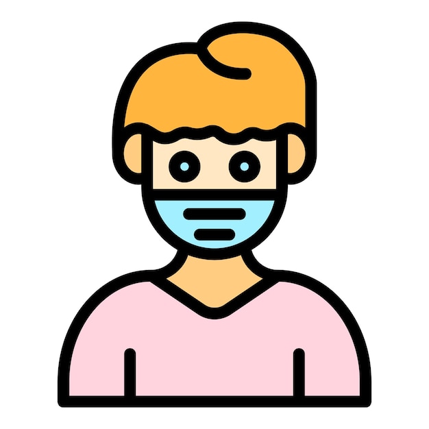 Icono de niño alérgico Contorno de niño alérgico vector icono color plano aislado