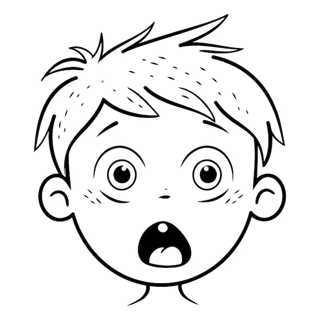 Vector icono de niño asustado ilustración de dibujos animados de icono vectorial de muchacho asustado para la web