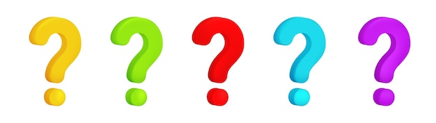 Icono de niño de dibujos animados con signo de interrogación 3D